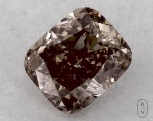 This cushion modified cut 0.29 carat Fancy Brown color vs2 clarity has a diamond grading report from GIA